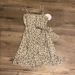 Princess Polly white wrap dress with leaf details